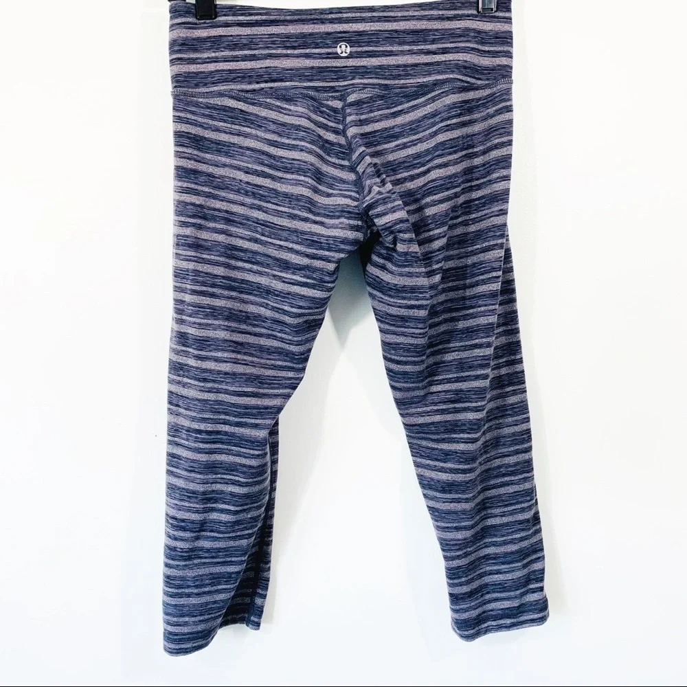 lululemon Wunder Under Gray Striped Crop - Picture 5 of 5